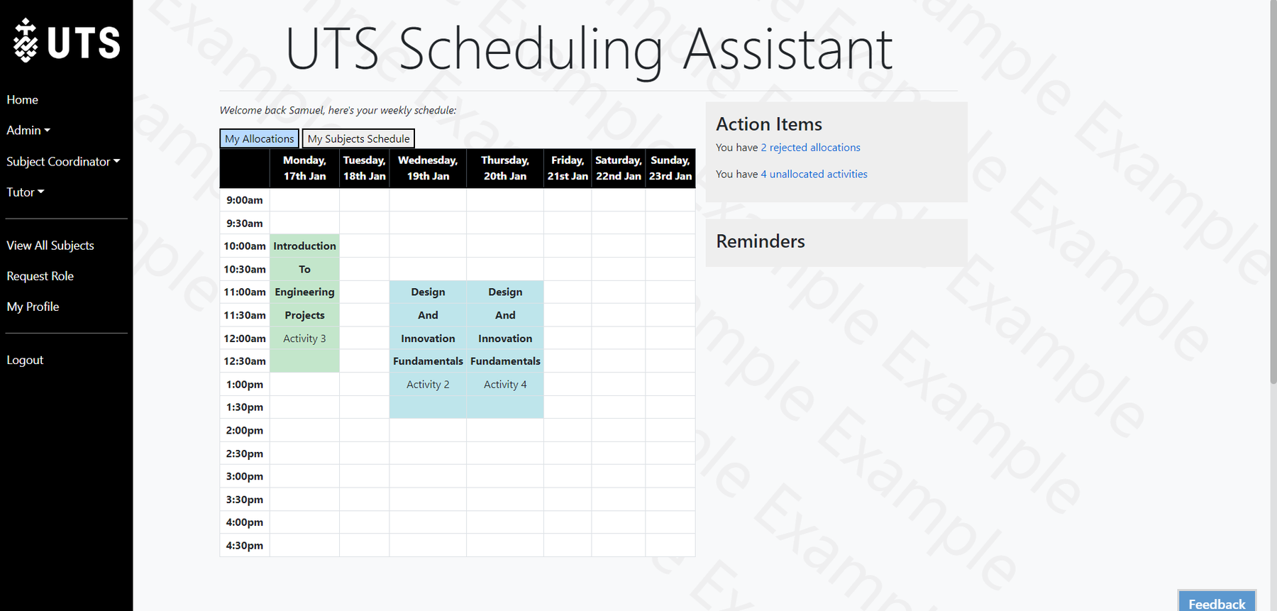 UTS Scheduling Assistant Tool
